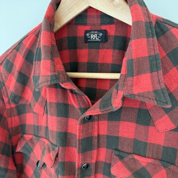 RRL Plaid Cotton Western Shirt - Picture 7 of 16